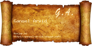 Gansel Arvid névjegykártya